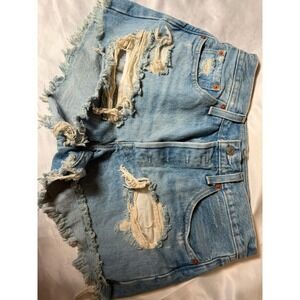 Levis Premium 501 Original Distressed Denim Shorts Light Wash W28 56327-0012